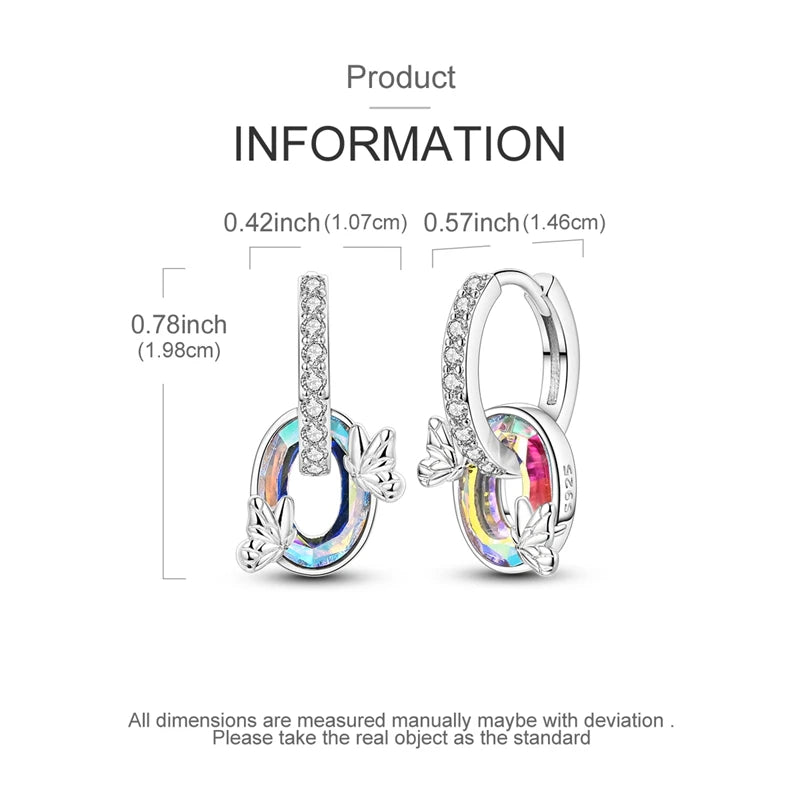 Boucles d'Oreilles Créoles Argent 925 Cristal - Design Élégant Femme