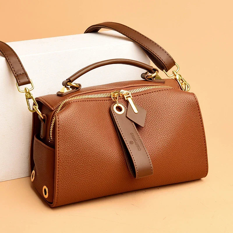 Sac Bandoulière Crossbody en Cuir PU – Femme (Jaune)