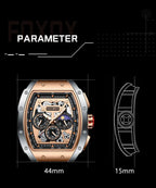 Montre Homme Sport Chronographe Waterproof — Quartz Multifonction 3ATM