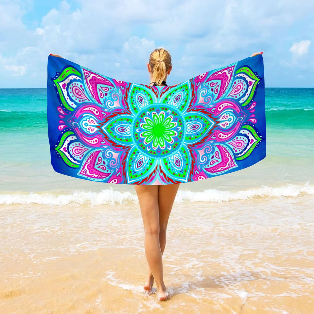 Serviette de Plage Bohème Microfibre - Séchage Rapide Multifonction Voyage