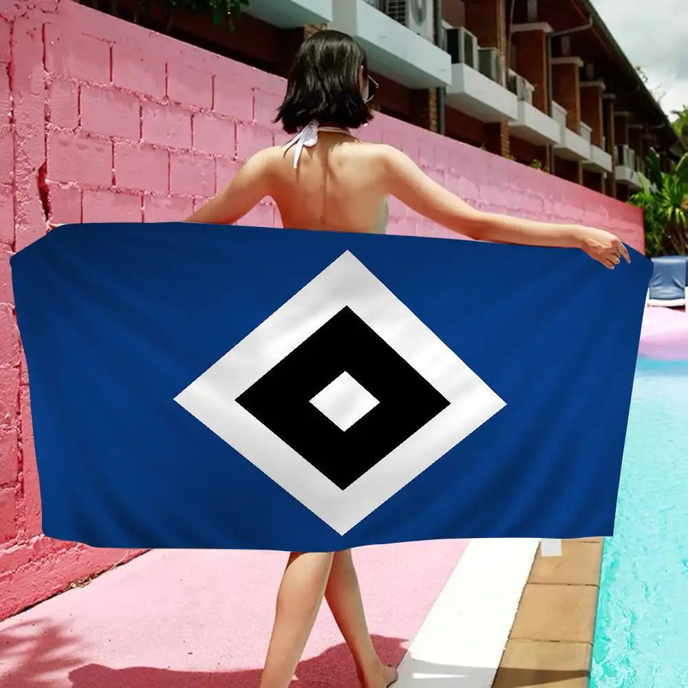 Serviette de Plage Hamburger SV Microfibre Colorée - Séchage Rapide Yoga Spa Gym Piscine