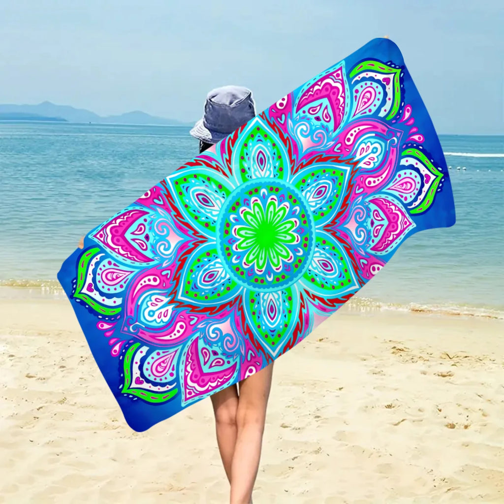 Serviette de Plage Bohème Microfibre - Séchage Rapide Multifonction Voyage