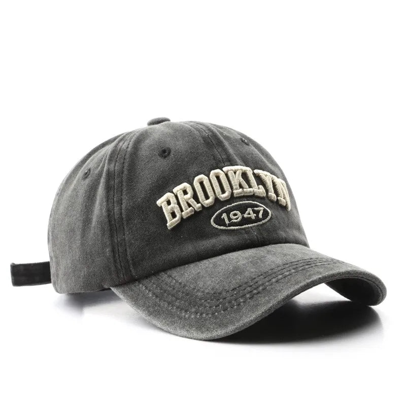 Casquette Baseball Brooklyn Alphabet Coton - Style Cowboy Ajustable Unisexe Outdoor