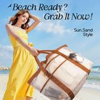 Large Capacity Tote Beach Bag - Unisex for Travel, Pool, Holidays, and Outdoor Activities