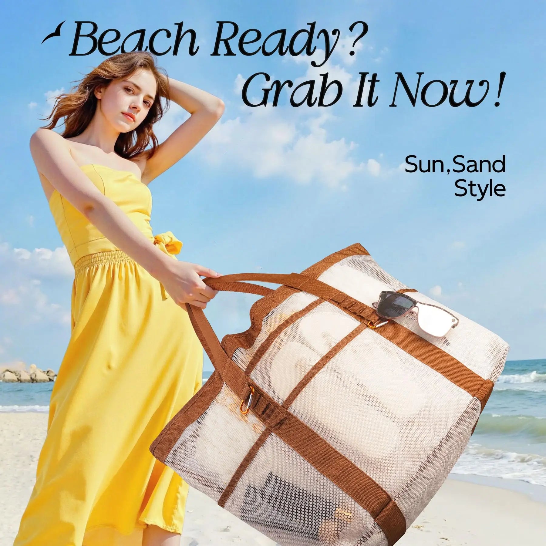 Sac de Plage Tote Grande Capacité - Voyage Piscine Vacances Outdoor Unisexe