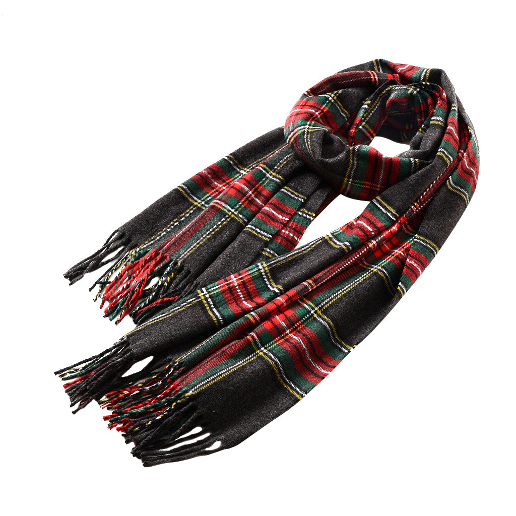 Black Stewart Tartan - Shawl Scarf-2