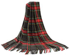 Black Stewart Tartan - Shawl Scarf-3
