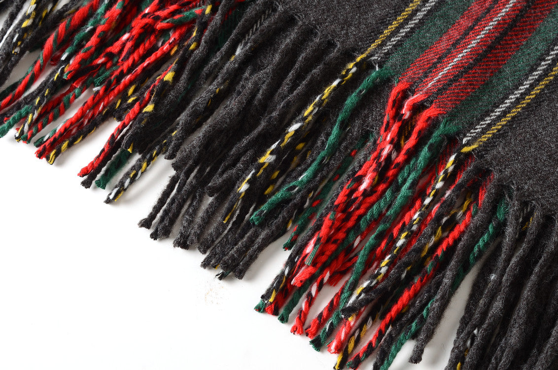 Black Stewart Tartan - Shawl Scarf-1