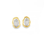 Two-Tone Wave Charm & Round Pendant Set – 18K Gold Plated – Women's