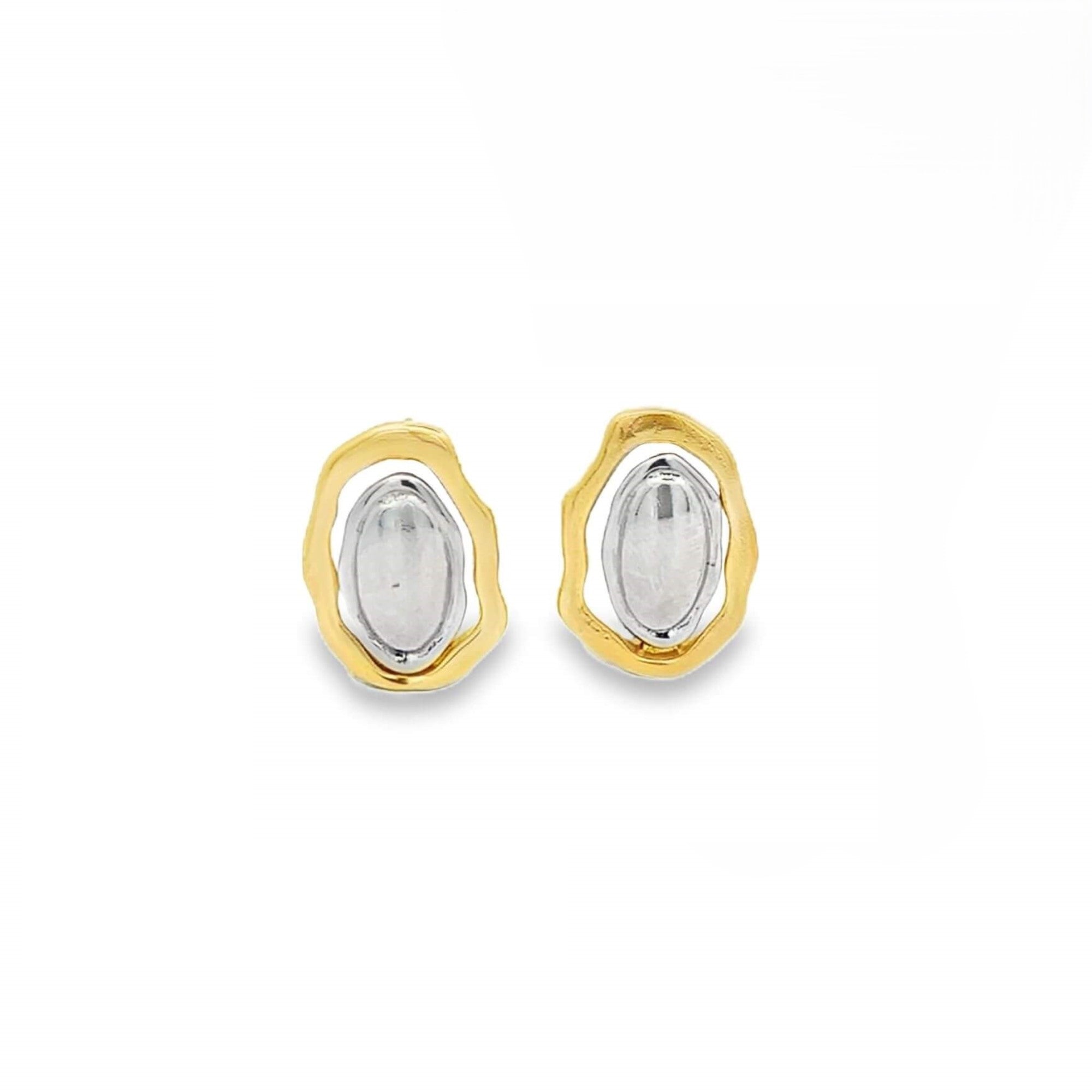 Parure Bicolore Charm Vague & Pendentif Rond – Plaqué Or 18K – Femme