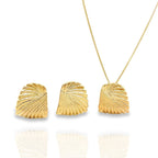 Parure Bijoux Femme Ailes — Collier + Boucles d'Oreilles Plaqué Or 18K