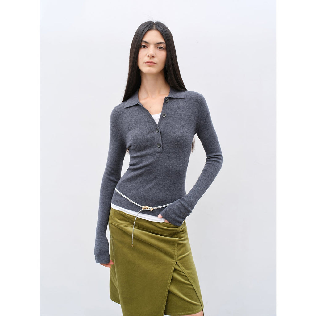 "Effortless Knit"Imported Yangtze 2S 30-Count Merino Wool Polo Neck Sweater for Autumn/Winter-2