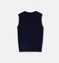 Gilet Pull Col Rond Tricoté Femme — Sans Manches, Coupe Droite, Casual Chic