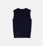 Gilet Pull Col Rond Tricoté Femme — Sans Manches, Coupe Droite, Casual Chic