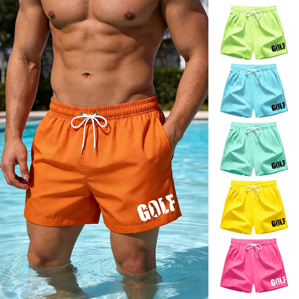 Short de Bain Homme Imprimé Séchage Rapide - Maillot Plage Été Respirant Cordon