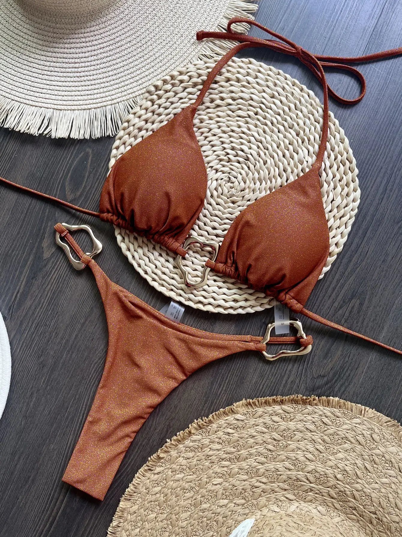 Micro Bikini Sexy Femme Push-Up - Maillot de Bain Brésilien Deux Pièces Plage