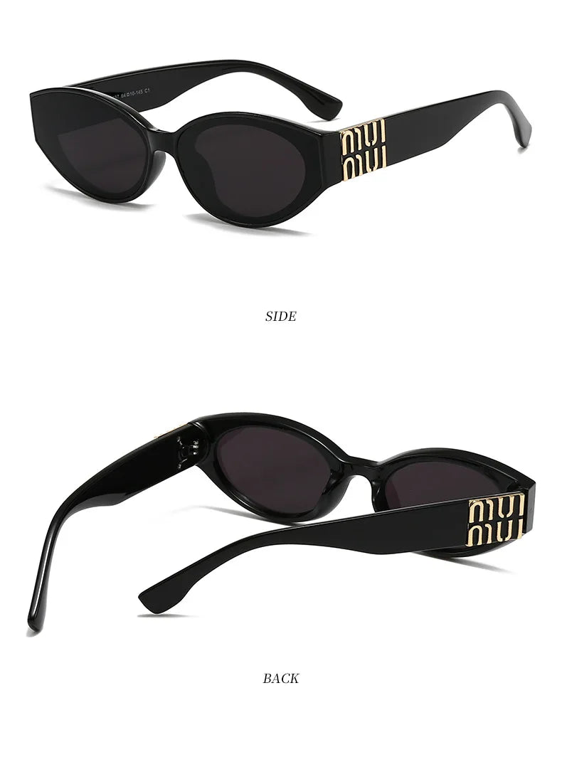 Unisex Glamour Sonnenbrille Oval - Minimalistische Mode UV400