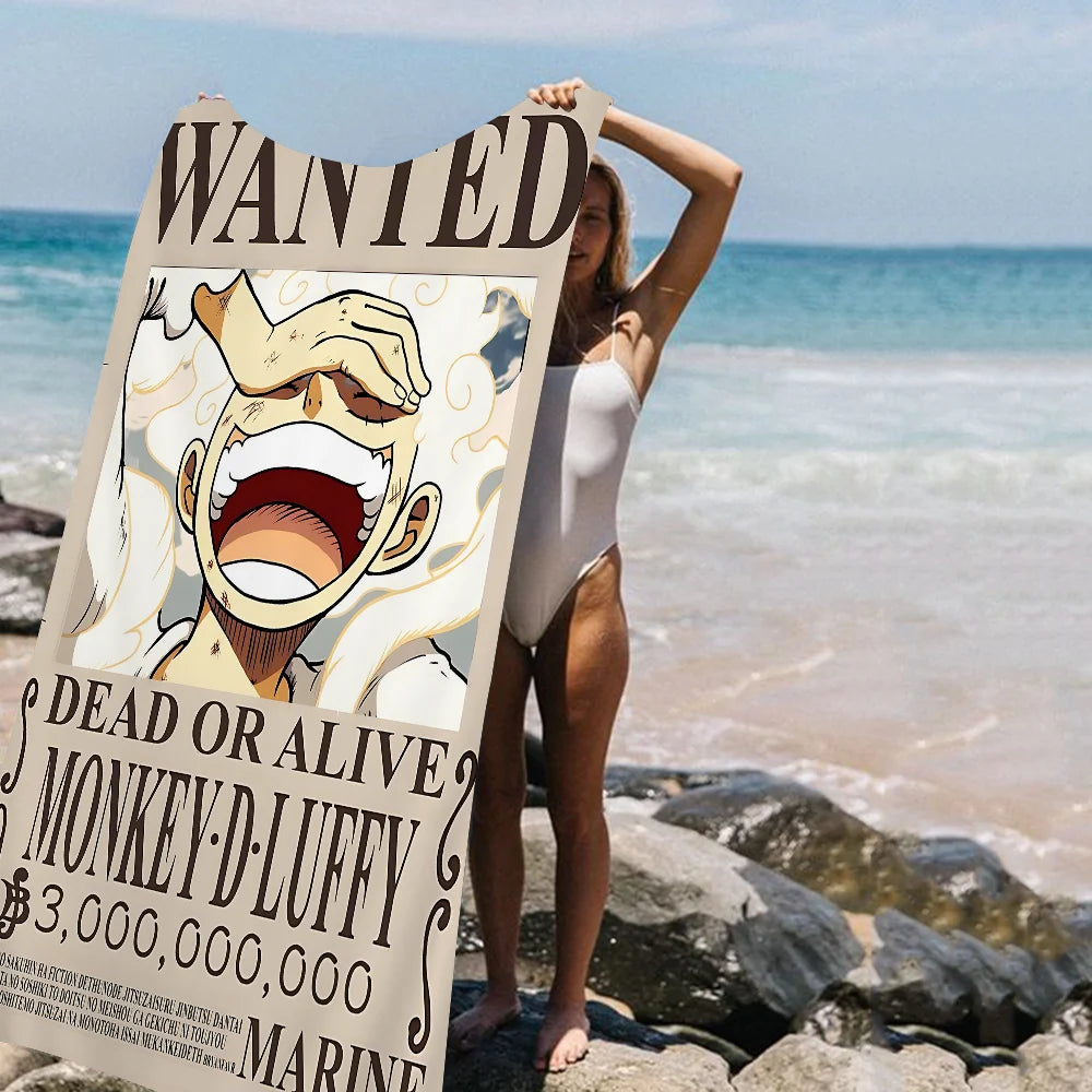 Serviette de Plage ONE PIECE Anime Enfants - Absorbante Séchage Rapide Voyage Gym Camping