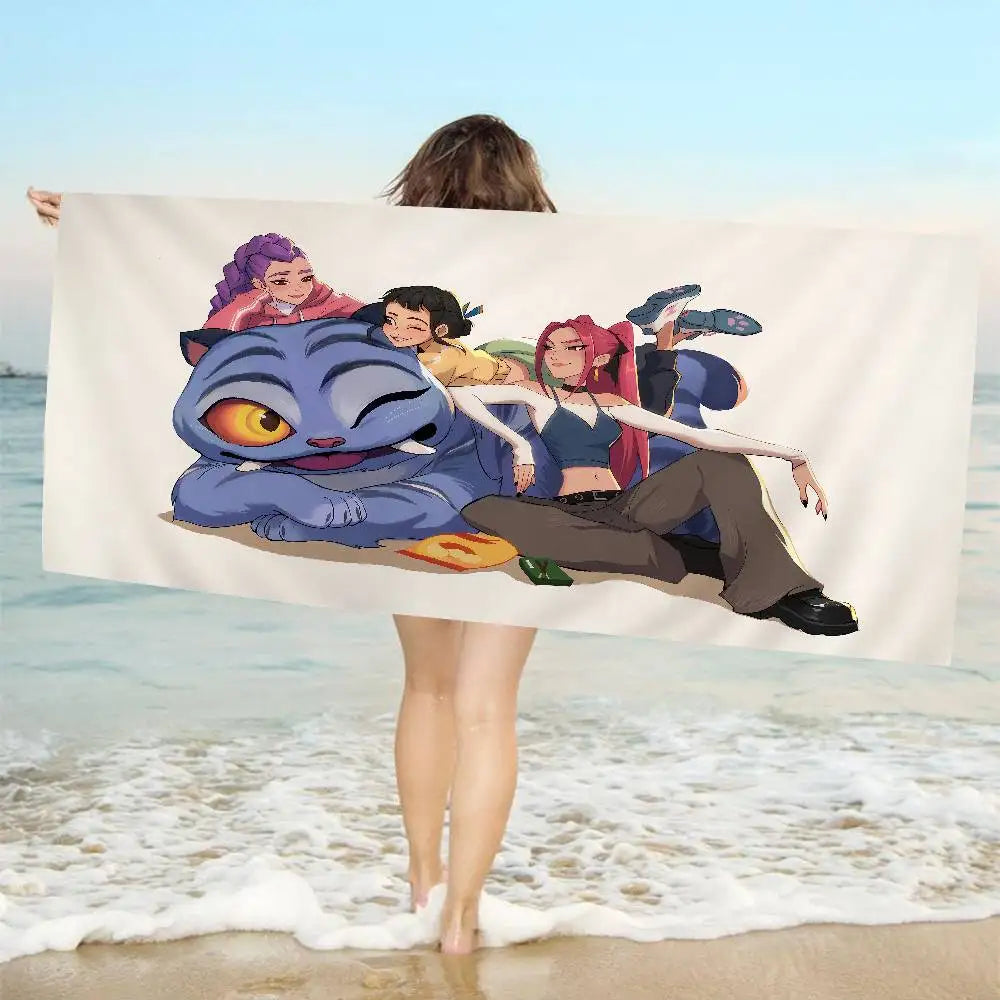 Serviette de Plage Kpop Anime Colorée Microfibre - Séchage Rapide Anti-Sable Yoga Spa Gym