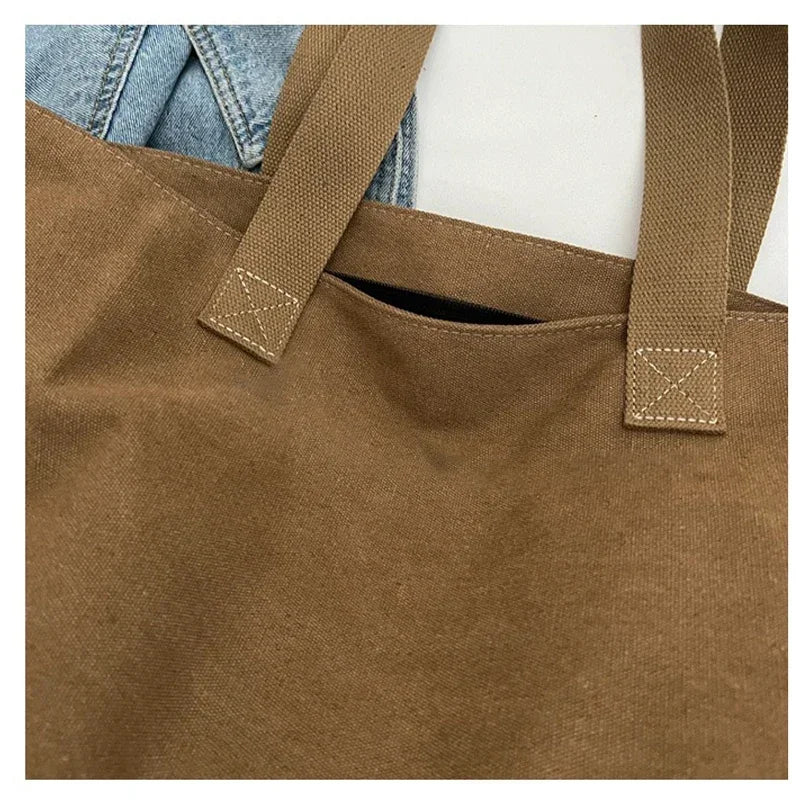 Sac Tote Canvas Femme Fashion - Grande Capacité Fermeture Zip Travail