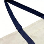 Large Reusable Canvas Tote Bag for Women - Embroidered Beach, Travel, Gym, Shopping