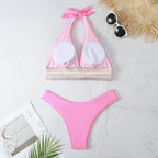 Bikini sexy 2026 para mujer, estilo halter, tanga y cintura alta - Traje de baño brasileño de dos piezas