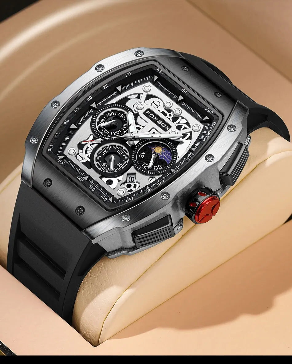 Montre Homme Sport Chronographe Waterproof — Quartz Multifonction 3ATM
