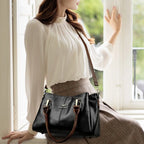 Sac à Main Cuir Souple Femme - Grand Cabas Luxury Épaule Crossbody