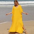 Robe de Plage Longue Cover Up - Paréo Kaftan Maxi Oversize Été