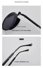 Lunettes de Soleil Steampunk Rétro Gothique — Design Rond Vintage Unisexe UV400
