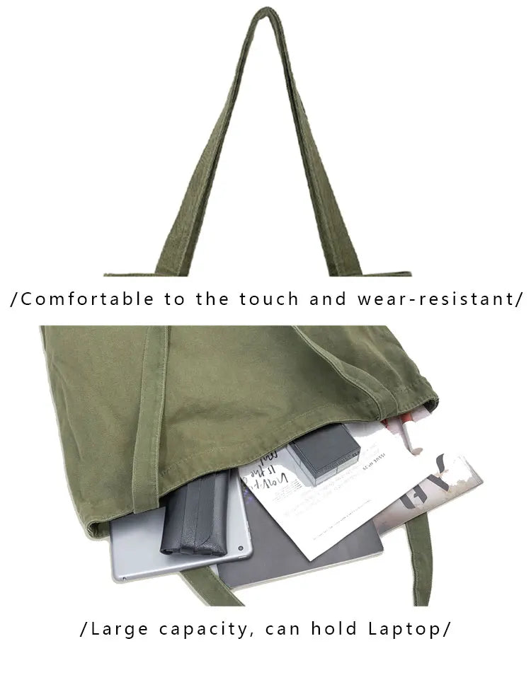 Sac de Plage Tote Canvas Minimaliste Grande Capacité — Couleur Unie FuturaTrend