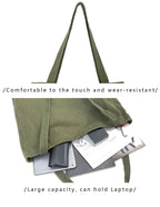 Sac de Plage Tote Canvas Minimaliste Grande Capacité — Couleur Unie FuturaTrend