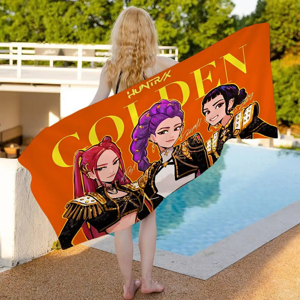 Serviette de Plage Kpop Anime Colorée Microfibre - Séchage Rapide Anti-Sable Yoga Spa Gym