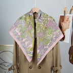 Foulard Carré Twill Motif Floral 90x90cm — Élégance Printanière