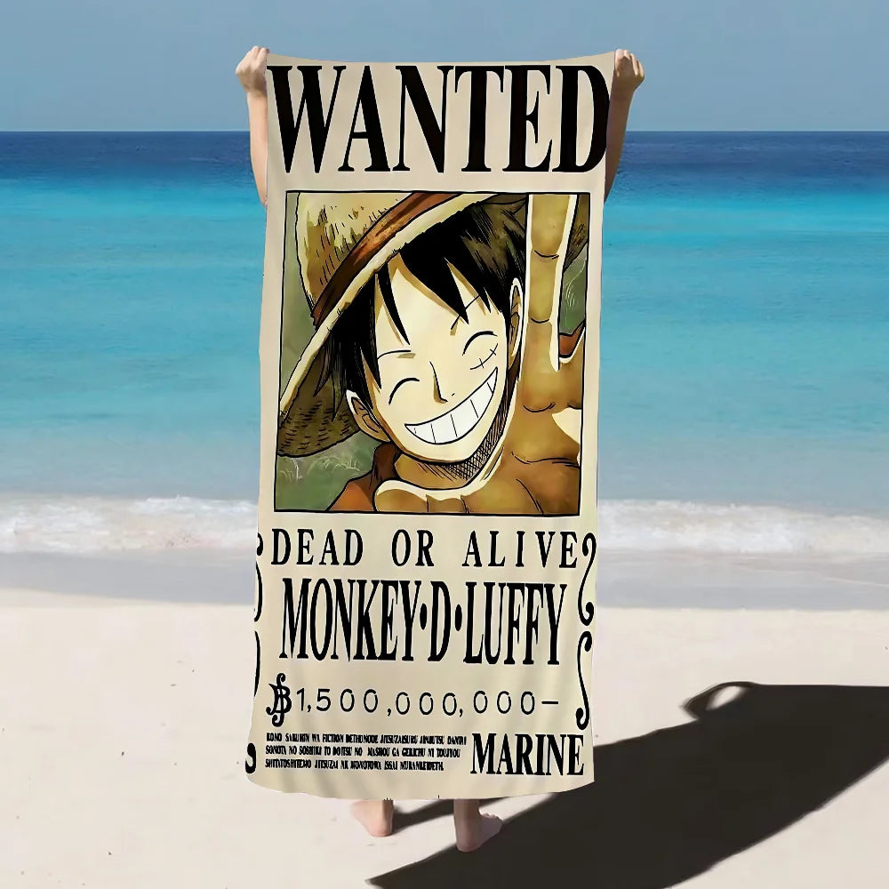 Serviette de Plage ONE PIECE Anime Enfants - Absorbante Séchage Rapide Voyage Gym Camping