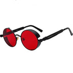 Lunettes de Soleil Steampunk Rétro Gothique — Design Rond Vintage Unisexe UV400