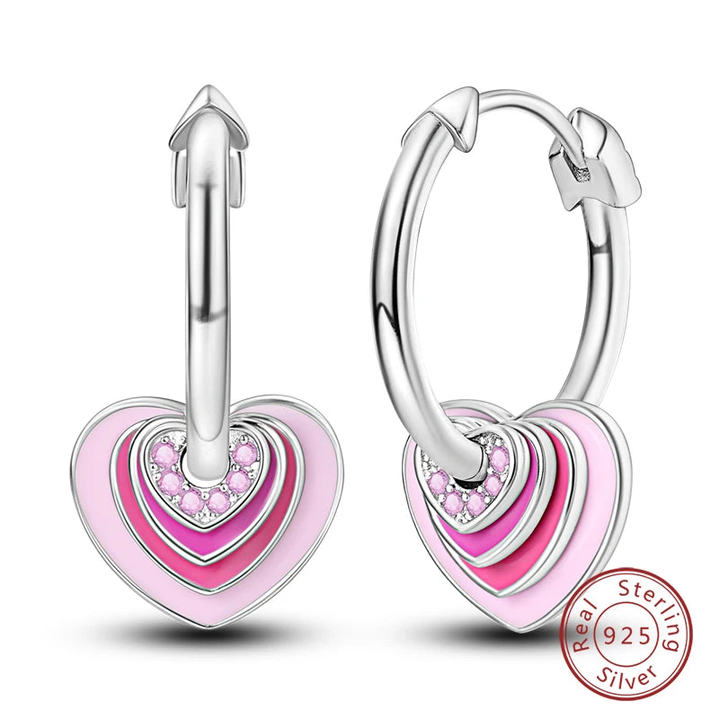Boucles d'Oreilles Créoles Argent 925 Cristal - Design Élégant Femme