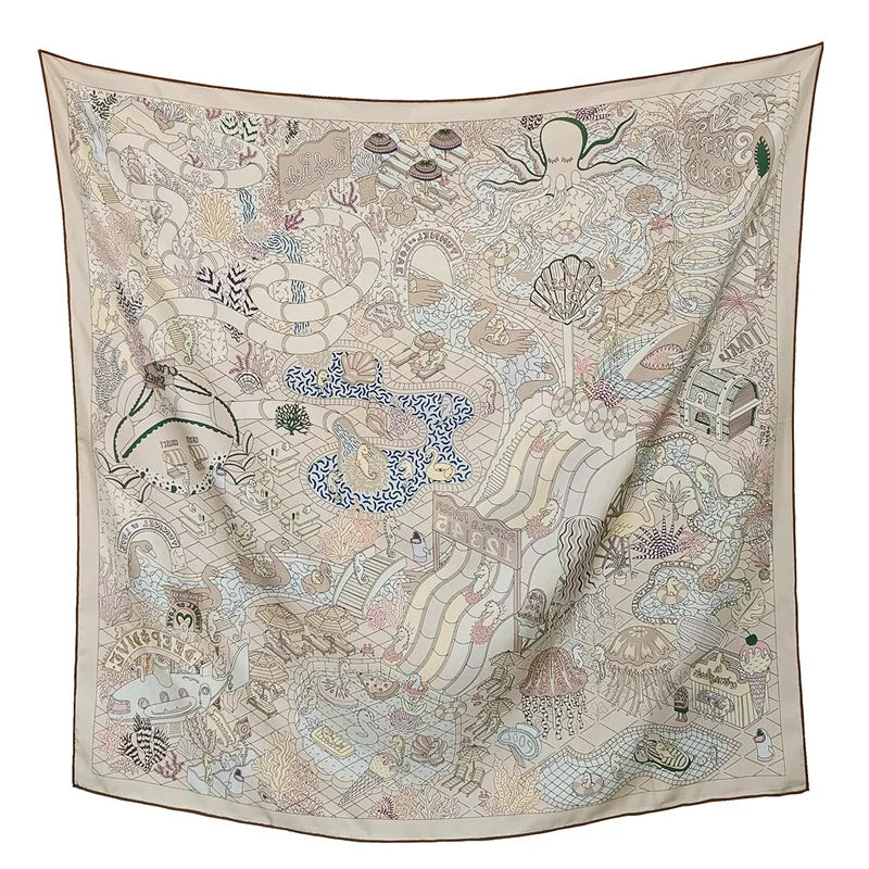 100% Double-Sided Silk Square Scarf 35x35cm — Premium FuturaTrend