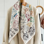 Foulard Carré Soie 100% Grand Format 88cm — Châle Écharpe Luxury Femme