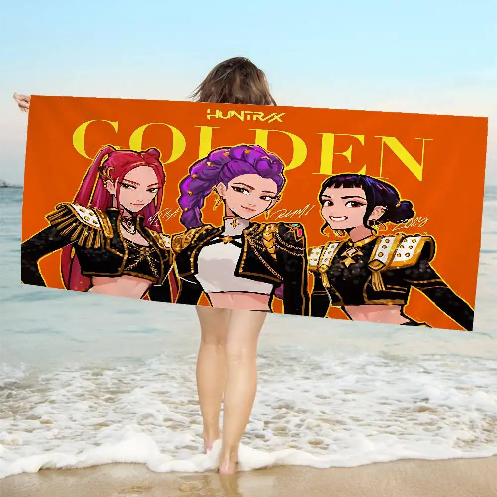 Serviette de Plage Kpop Anime Colorée Microfibre - Séchage Rapide Anti-Sable Yoga Spa Gym