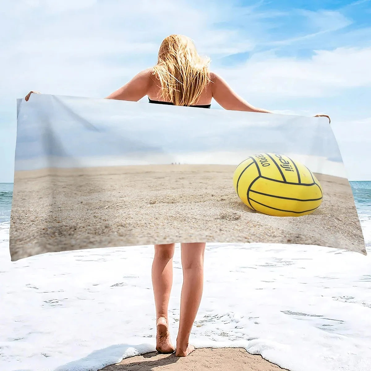 Serviette de Plage Volleyball Microfibre - Séchage Rapide Anti-Sable Absorbante