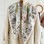 Foulard Carré Soie 100% Grand Format 88cm — Châle Écharpe Luxury Femme