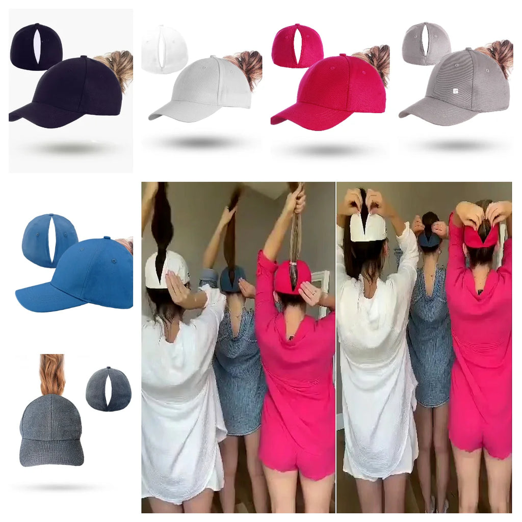 Casquette Baseball Queue de Cheval Femme Magnétique - Ouverture Arrière Séchage Rapide Sport