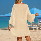 Women's Hand-Crocheted Beach Pareo Dress - Breathable Cover-Up, Casual Sun Protection