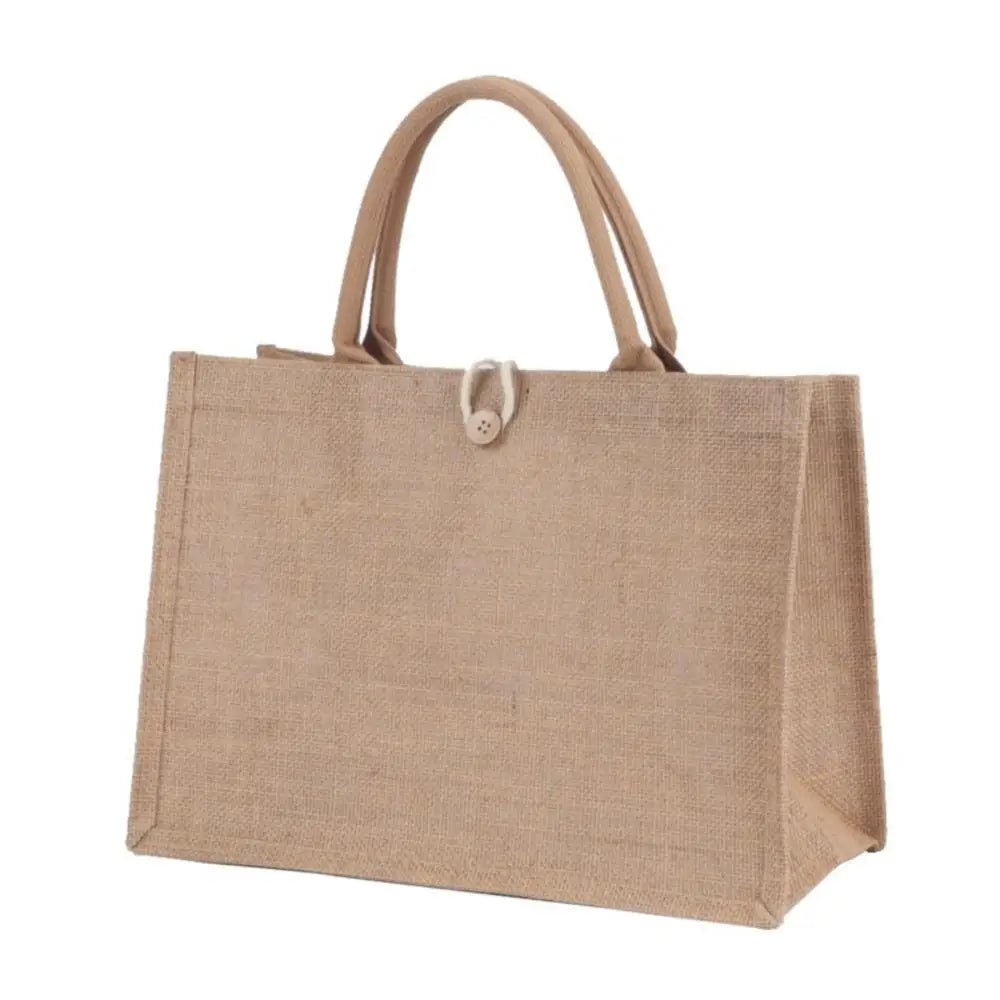 Bolso tote de lino y yute para mujer - Bolso de playa ecológico - Bolso de hombro para ir de compras - Varios tamaños