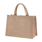 Bolso tote de lino y yute para mujer - Bolso de playa ecológico - Bolso de hombro para ir de compras - Varios tamaños