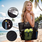 Sac de Plage Tote Canvas Rayé Grande Capacité — Épaule Shopping Femme FuturaTrend