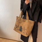 Bolso tote de lona para mujer - Gran capacidad, cierre de cremallera, ideal para el trabajo.