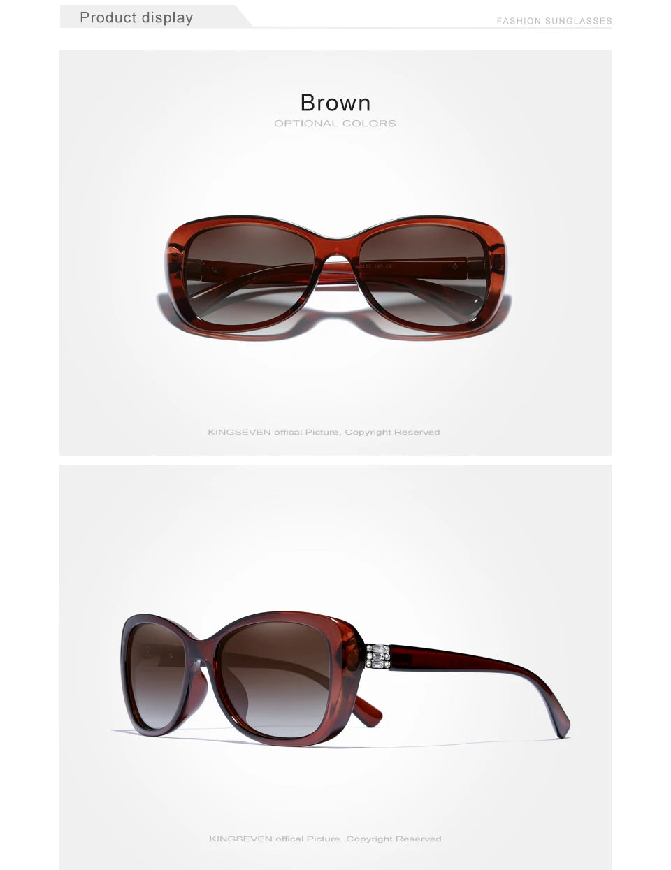 Lunettes de Soleil Femme KINGSEVEN Polarisées Ovales - Protection UV400 Gradient