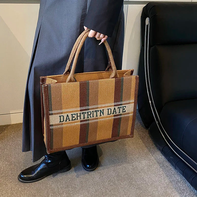 Sac de Plage Boho Fashion Grande Capacité - Tote Canvas Designer Été 2025